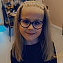 Eleanore a rejoint le concours — aidez-le/la à gagner de superbes lots ! accessories, bodypart, child, clothing, face, female, finger, girl, glasses, hair, hand, happy, head, longsleeve, person, photography, portrait, sleeve, smile, wood