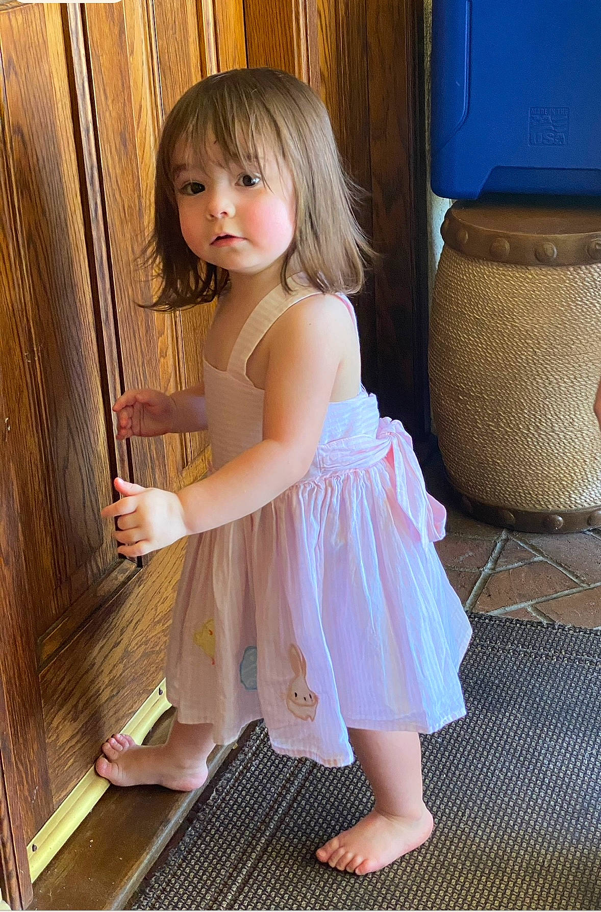 Lilly Rider joined the competition — help win amazing prizes! baby_toddler_clothing, beauty, blond, blue, floor, flooring, hair, hairstyle, hardwood, human_leg, iris, joint, knee, long_hair, person, shoulder, skin, thigh, toddler, waist