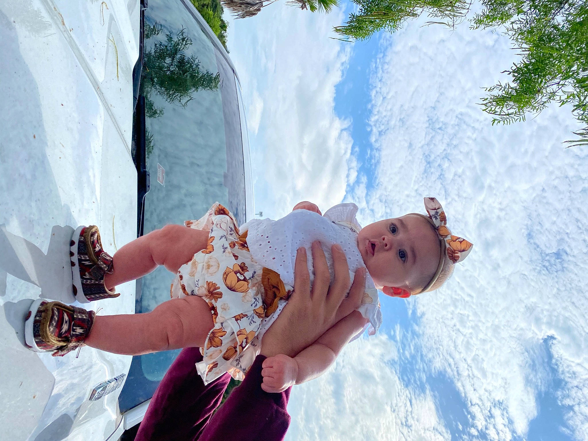 Emberleigh is registered to the contest to win money with this photo: adventure, baby, child, event, freezing, fun, happy, hat, ice, leisure, outdoor_recreation, people_in_nature, person, playing_in_the_snow, recreation, snow, toddler, tree, vacation, water