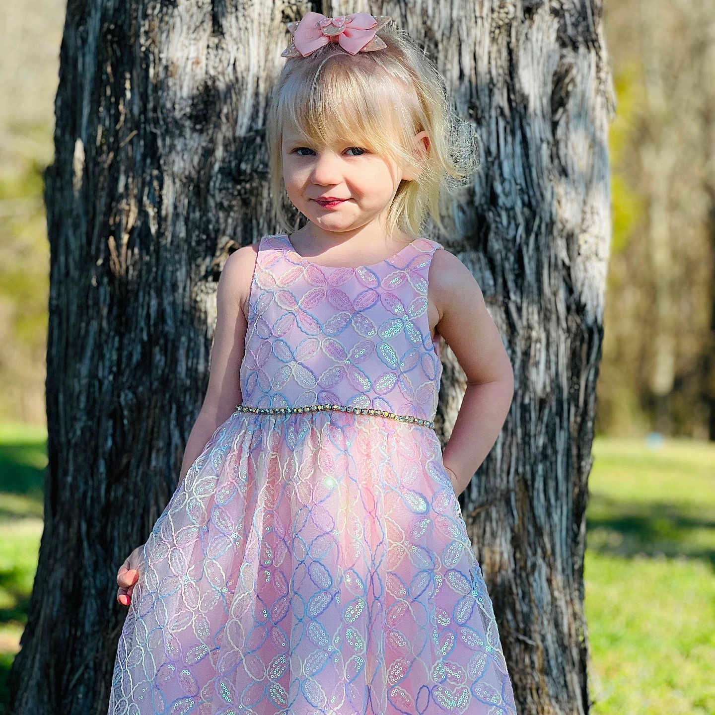 Paisley joined the competition — help win amazing prizes! blonde, child, clothing, dress, eveningdress, face, fashion, female, formalwear, girl, gown, grass, hair, head, person, photography, plant, portrait, tree, treetrunk