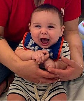 Tommy joined the competition — help win amazing prizes! arm, baby, baby_laughing, cheek, child, face, facial_expression, finger, fun, hand, head, human, laugh, leg, mouth, muscle, nose, person, smile, thumb