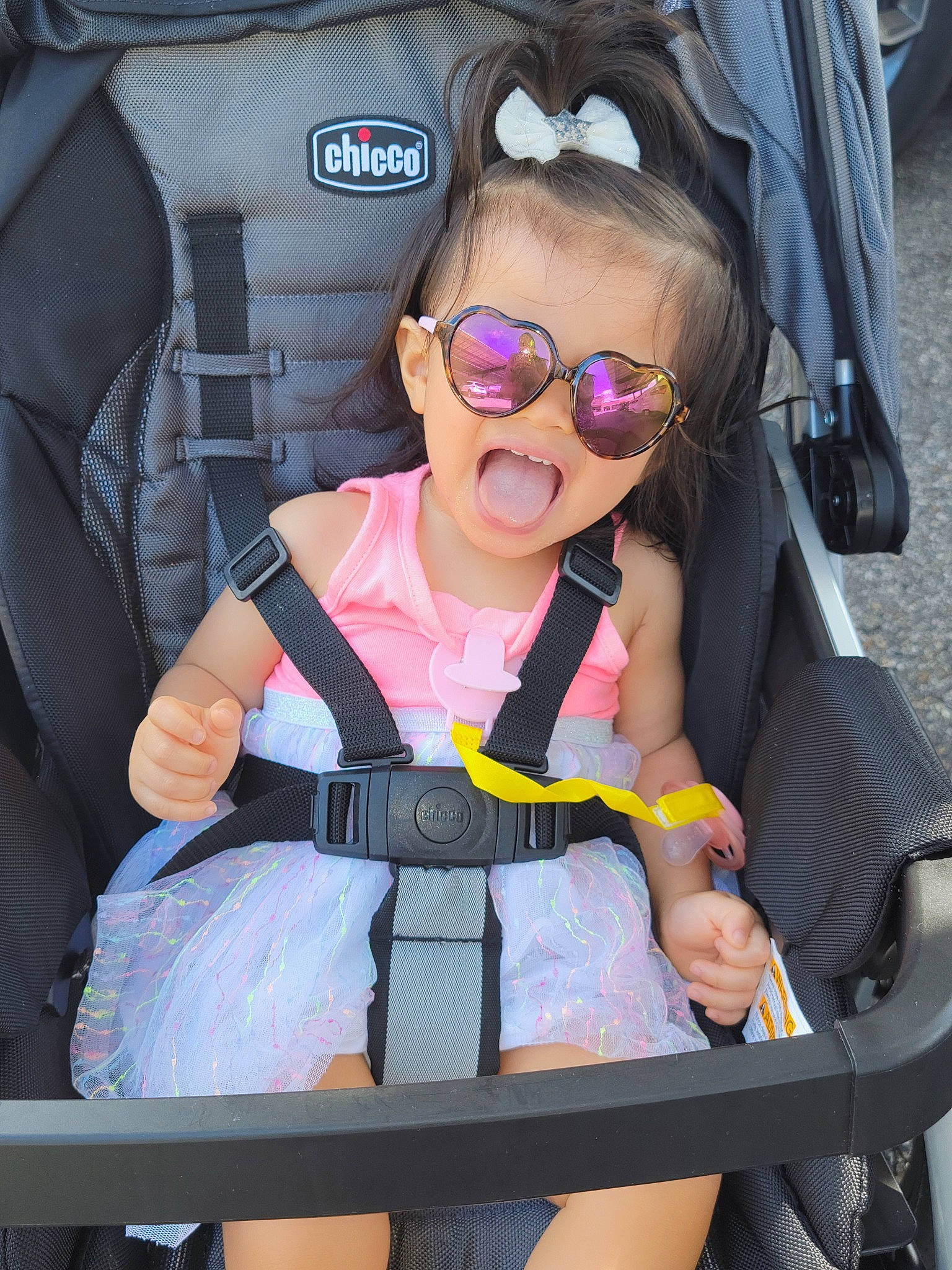 Lana joined the competition — help win amazing prizes! auto_part, baby_carriage, baby_products, bag, car_seat, car_seat_cover, child, comfort, eyewear, fun, glasses, goggles, magenta, person, personal_protective_equipment, seat_belt, sunglasses, thigh, toddler, vehicle_door