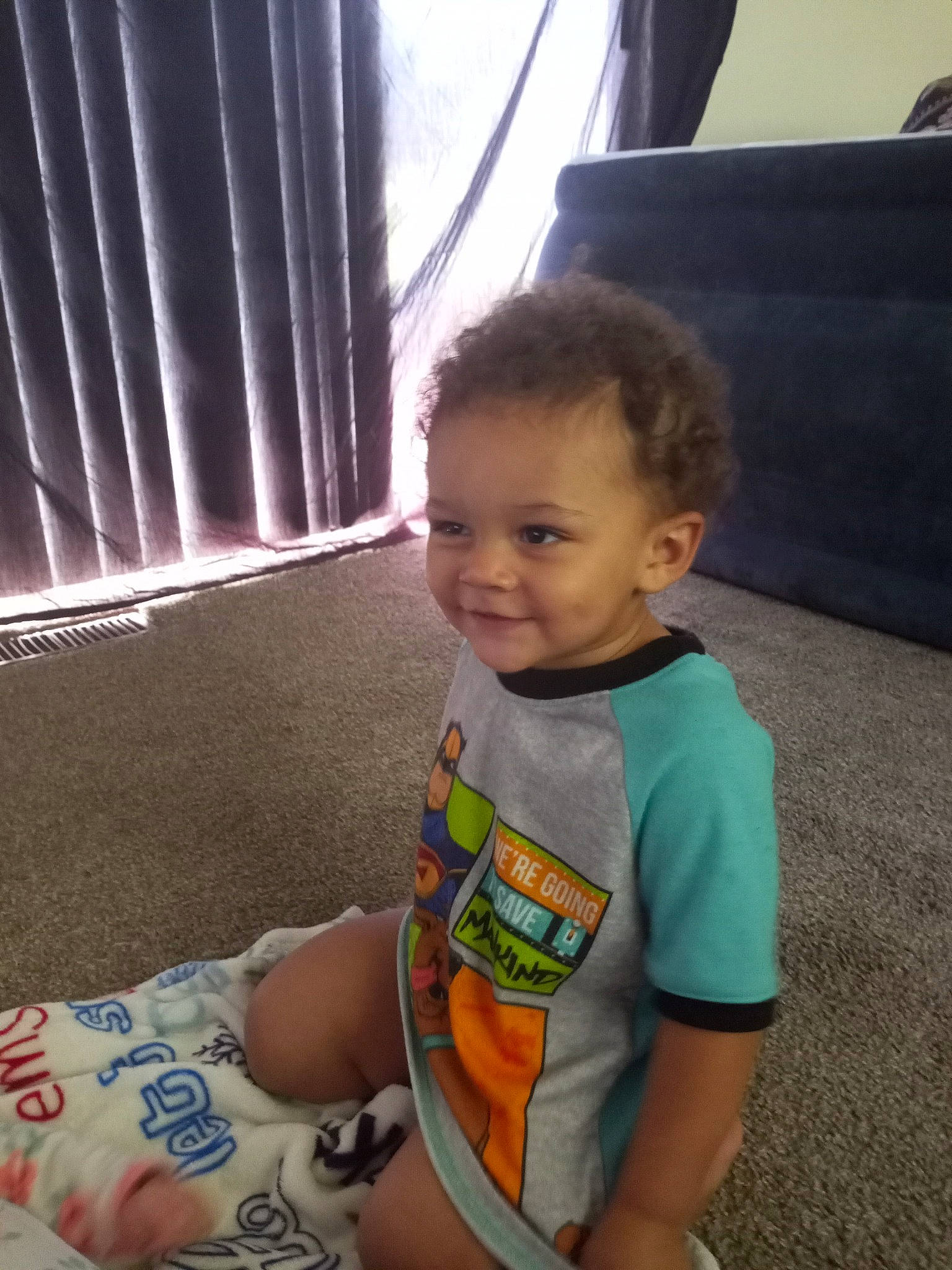 Hezekiah joined the competition — help win amazing prizes! baby, cheek, child, cool, electronic_device, eye, face, head, joy, leg, person, plant, play, sitting, skin, smile, standing, summer, t_shirt, technology