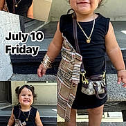Emerie S Nunez joined the competition — help win amazing prizes! accessories, bench, black_dress, bracelet, child, collage, concrete, daytime, fashion, hair_buns, necklace, outdoor, portrait, posing, purse, sandals, smiling, toddler, wall, window