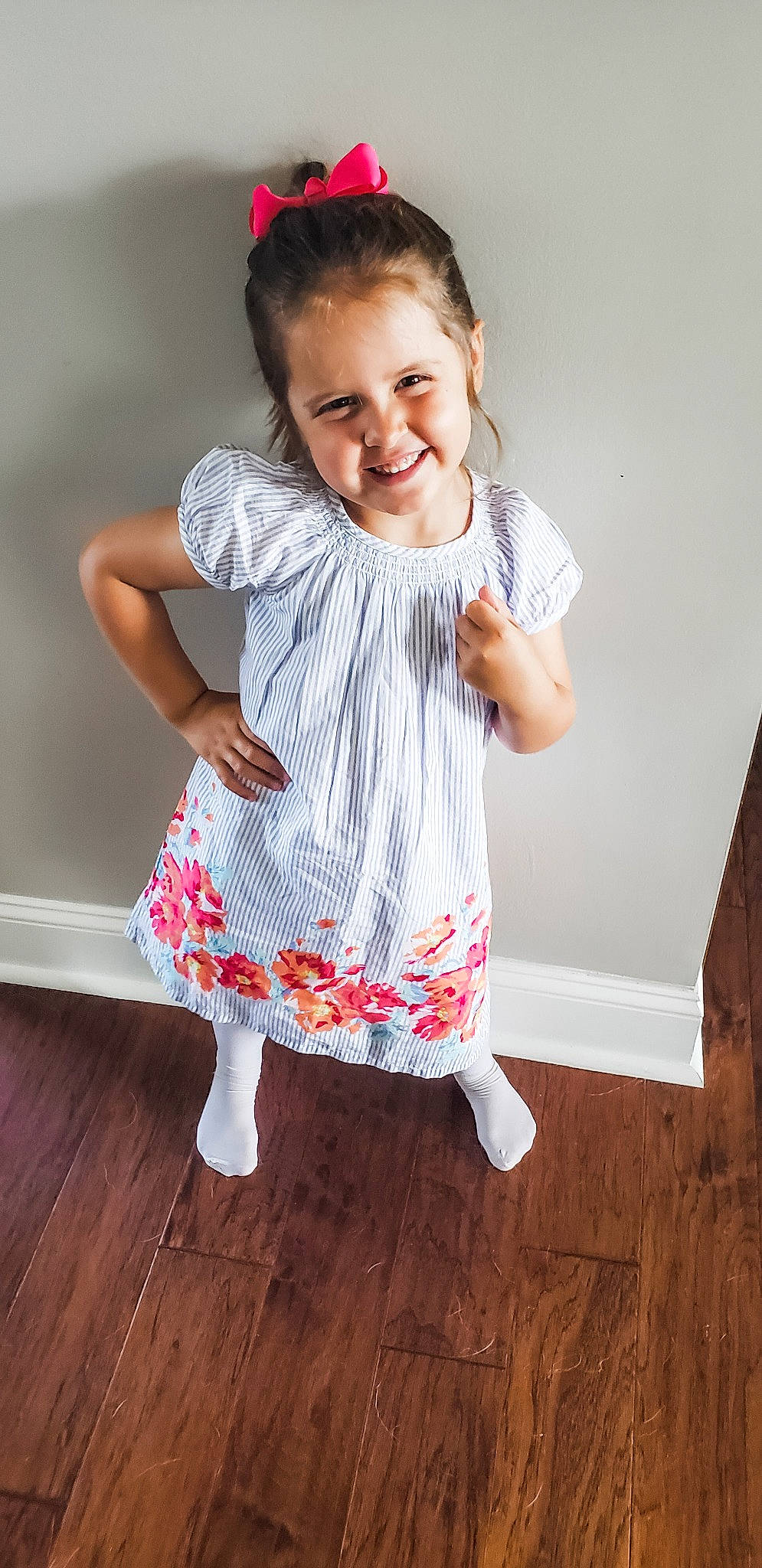 Adi joined the competition — help win amazing prizes! arm, baby, baby_toddler_clothing, cheek, child, dress, floor, joy, leg, outerwear, person, pink, play, product, shoulder, sitting, skin, sleeve, smile, standing