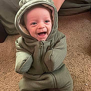 Camdyn is registered to the contest to win money with this photo: baby, babylaughing, clothing, face, happy, head, hoodie, knitwear, laughing, person, photography, portrait, smile, sweater, sweatshirt