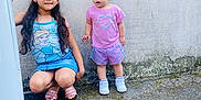 Mirela Marin a rejoint le concours — aidez-le/la à gagner de superbes lots ! casual, child, clothing, concrete, crouching, curious, footwear, girl, hair, outdoor, pigtails, pole, shoes, sidewalk, standing, summer, texture, toddler, wall, young