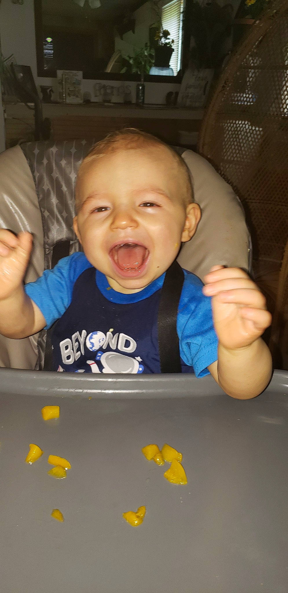 Bryson is registered to the contest to win money with this photo: baby, cheek, child, finger, fun, person, play, smile, thumb, toddler