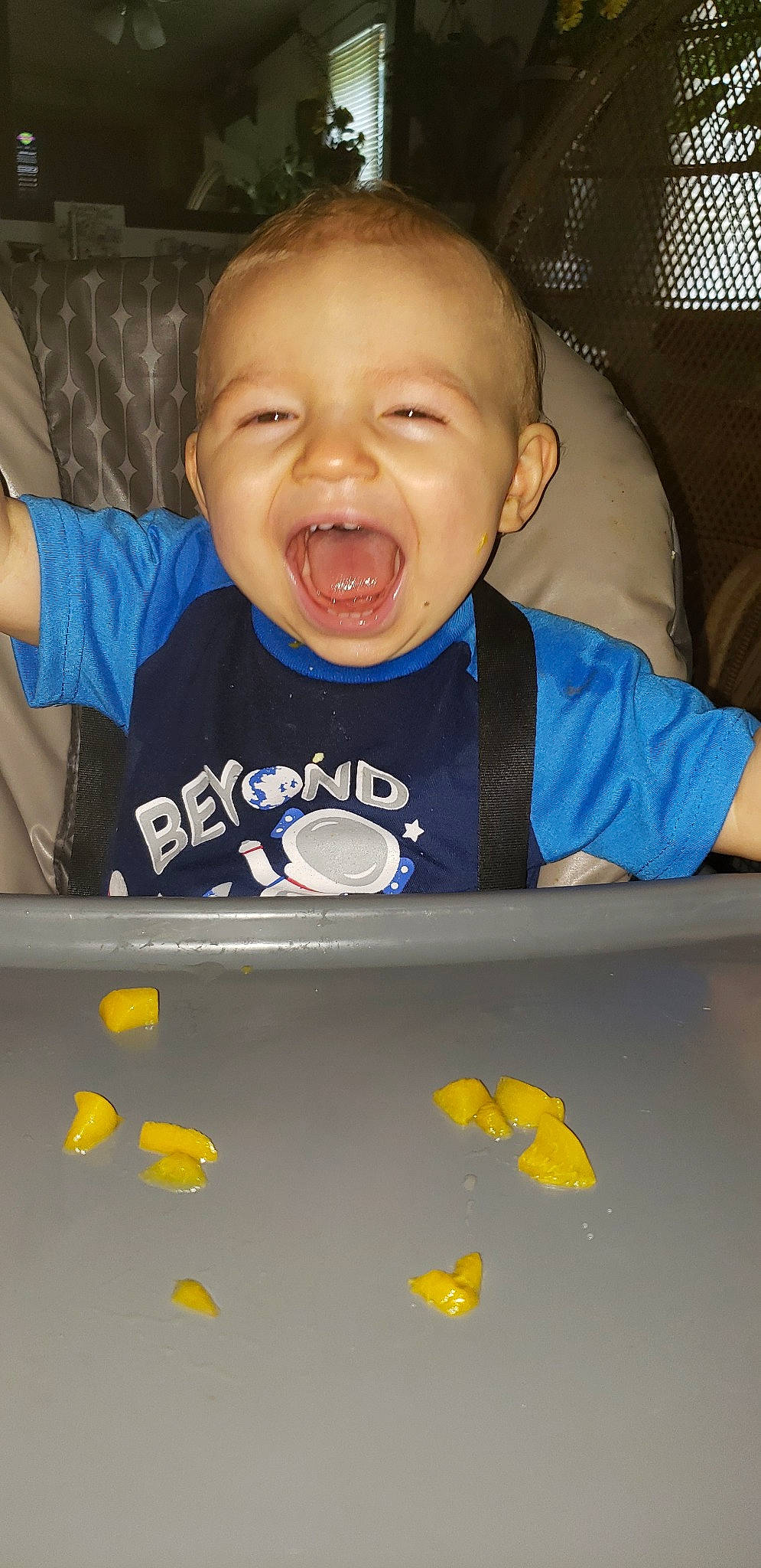 Bryson joined the competition — help win amazing prizes! baby, child, comfort_food, facial_expression, fun, person, play, smile, toddler