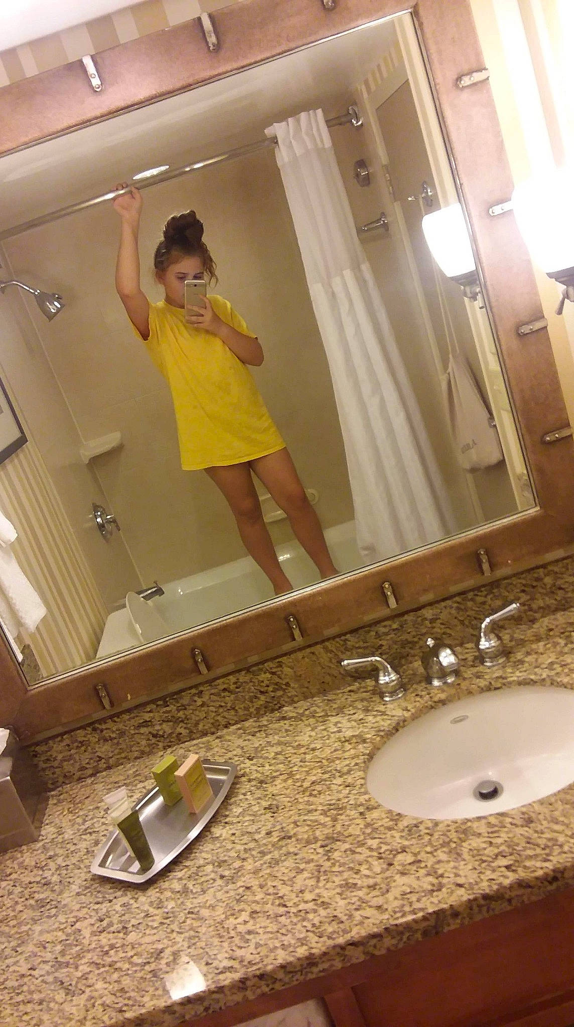 Bayleigh joined the competition — help win amazing prizes! bathroom, bathroom_accessory, ceiling, floor, flooring, interior_design, mirror, person, plumbing_fixture, restroom, room, sink, tile, toilet