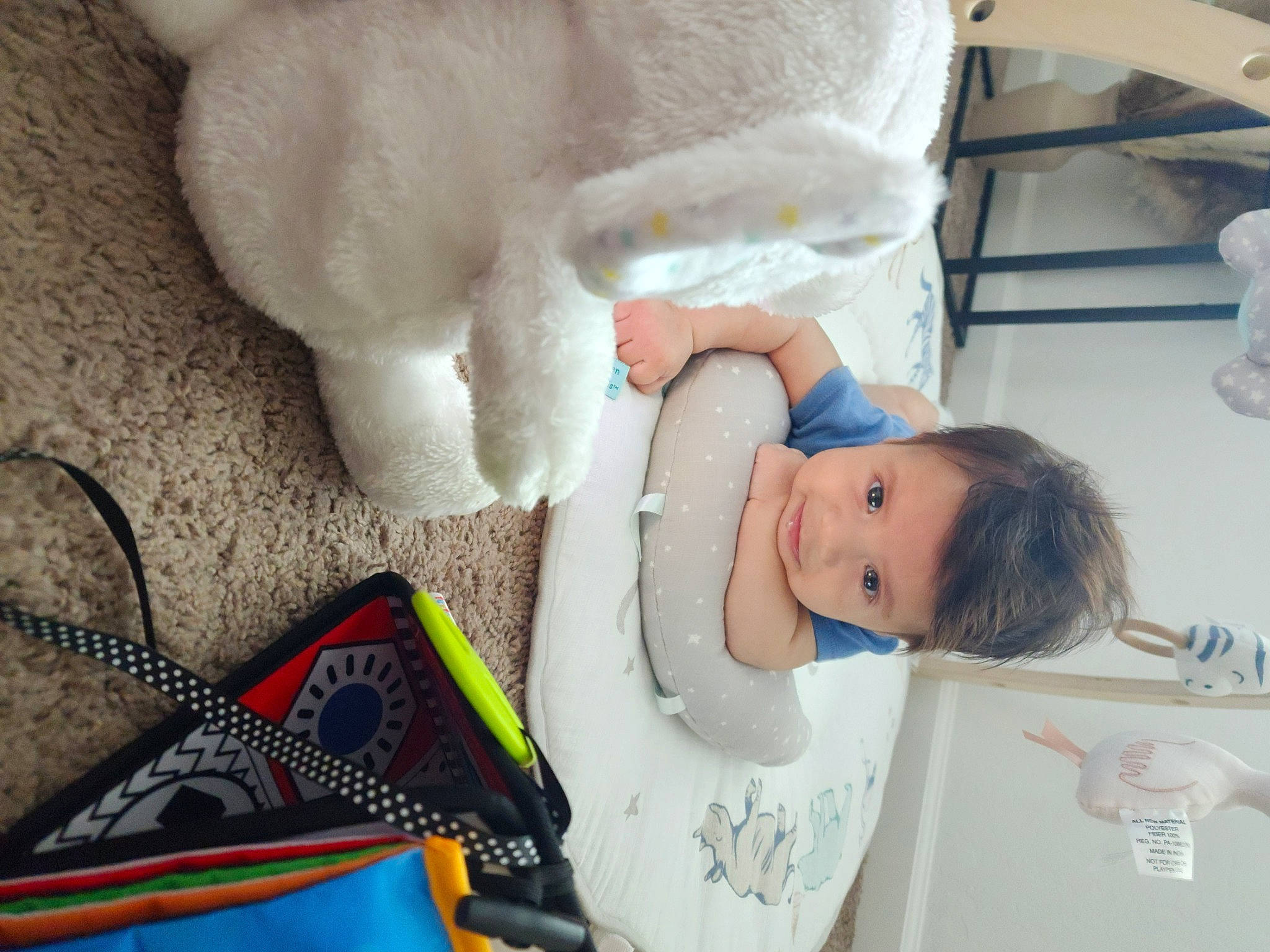Damian is registered to the contest to win money with this photo: baby, baby_products, child, comfort, fur, health_care, hospital, linens, medical, medical_equipment, person, plush, room, service, stuffed_toy, t_shirt, teddy_bear, toddler, toy, visual_arts