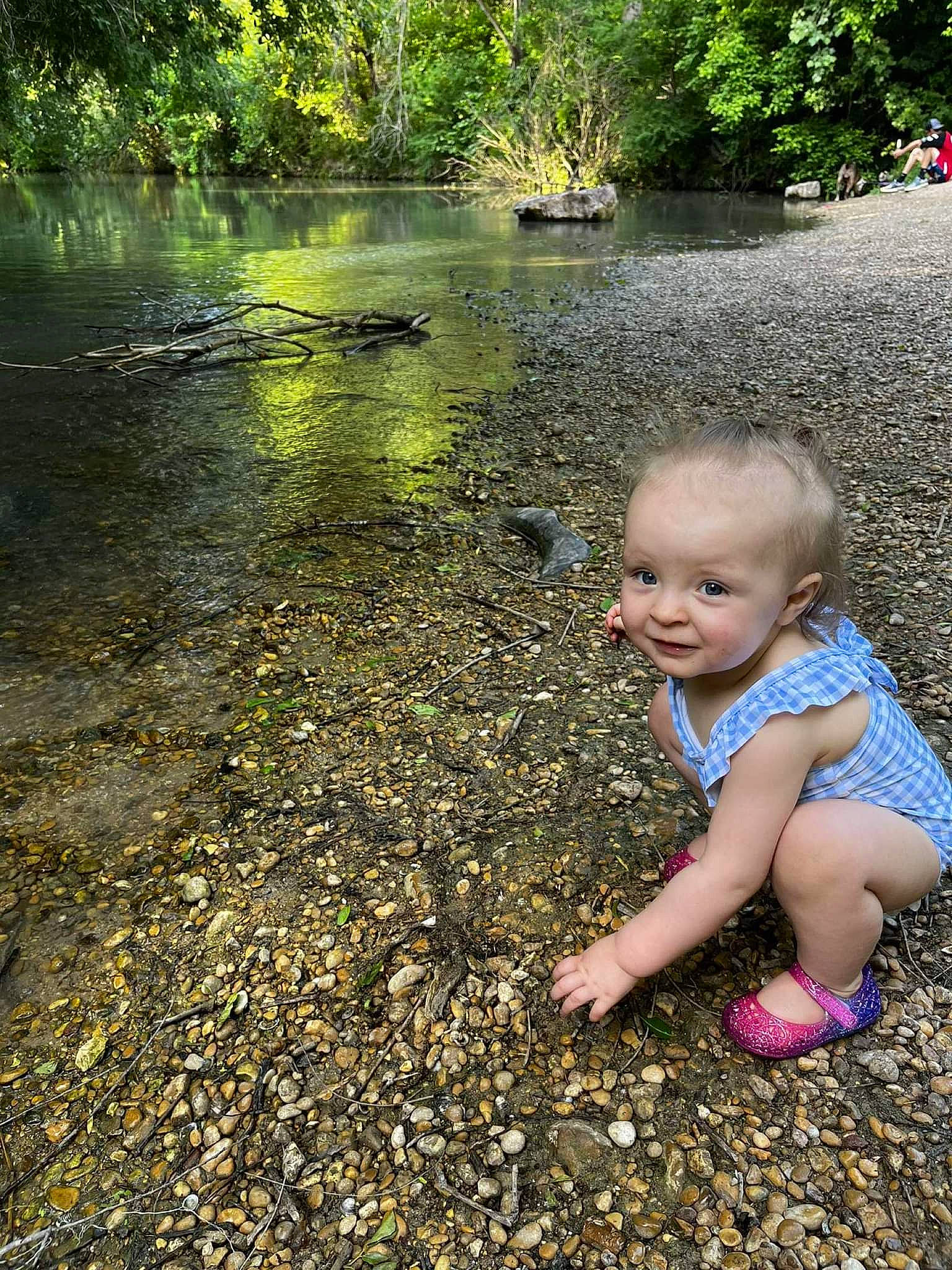Lavina joined the competition — help win amazing prizes! adaptation, baby_toddler_clothing, bank, body_of_water, grass, green, happy, lake, leaf, leisure, natural_environment, natural_landscape, nature, people_in_nature, person, plant, sunlight, toddler, tree, water