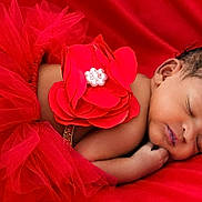 Cortlynn is registered to the contest to win money with this photo: baby, newborn, sleeping, red_tutu, flower, tulle, infant, cute, face, skin, peaceful, resting, portrait, closeup, child, soft, fabric, colorful, adorable, young