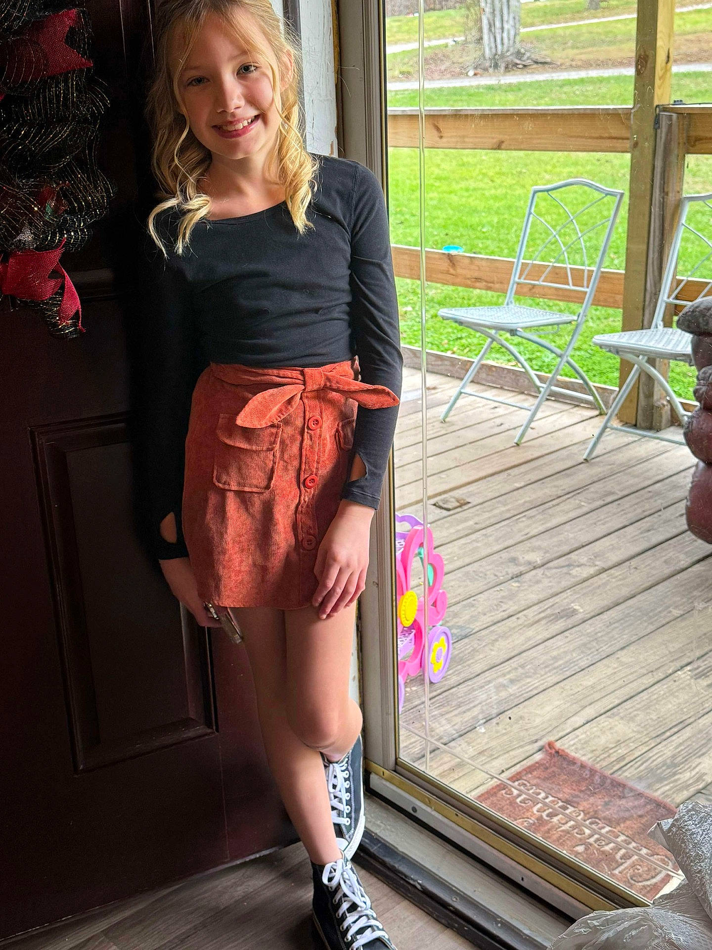 Averee joined the competition — help win amazing prizes! chair, clothing, female, footwear, furniture, girl, miniskirt, pants, person, racket, shoe, shorts, skirt, sleeve, sport, standing, teen, tennis, tennisracket, wood