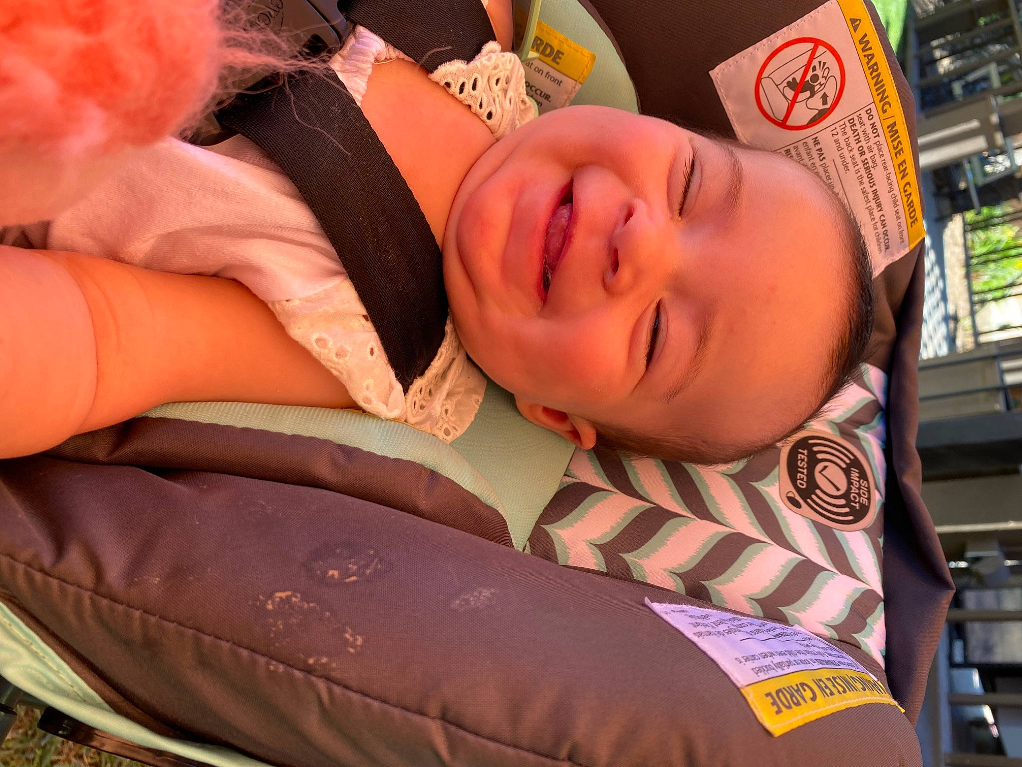 Claudia is registered to the contest to win money with this photo: baby, car_seat, child, joy, nap, person, sleep, toddler