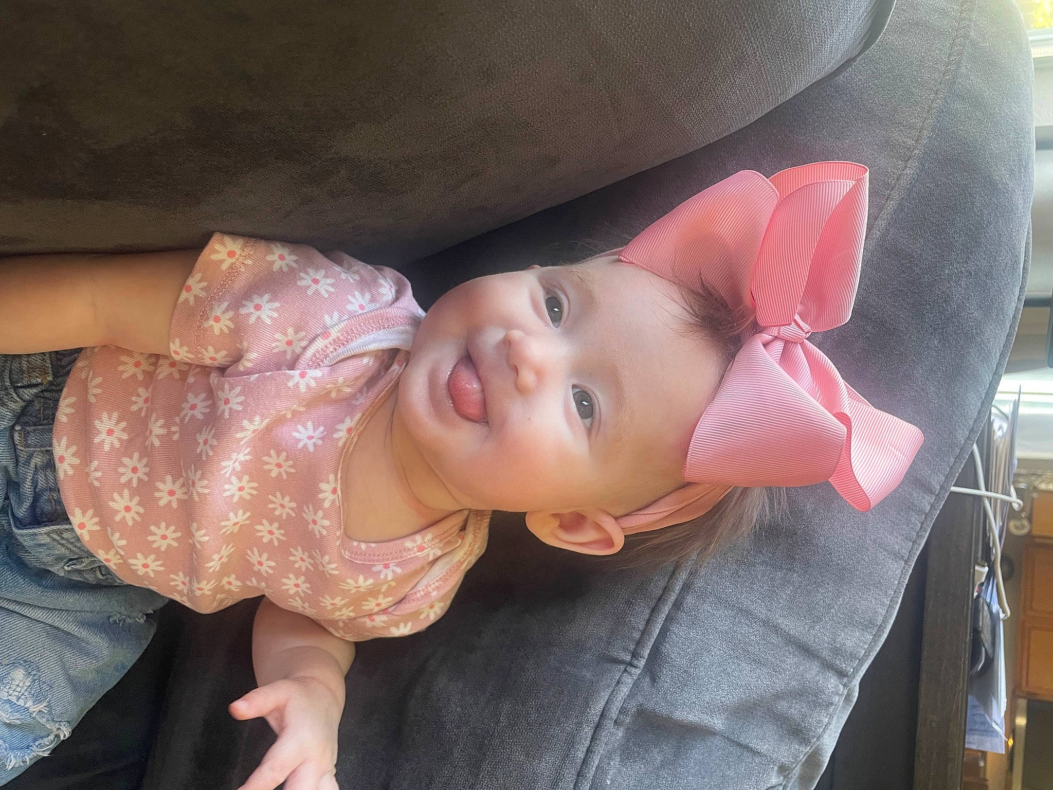 Aryanna is registered to the contest to win money with this photo: baby, baby_toddler_clothing, car_seat, cheek, child, comfort, ear, eye, eyelash, hat, head, human_body, lip, mouth, nose, person, skin, sleeve, smile, toddler
