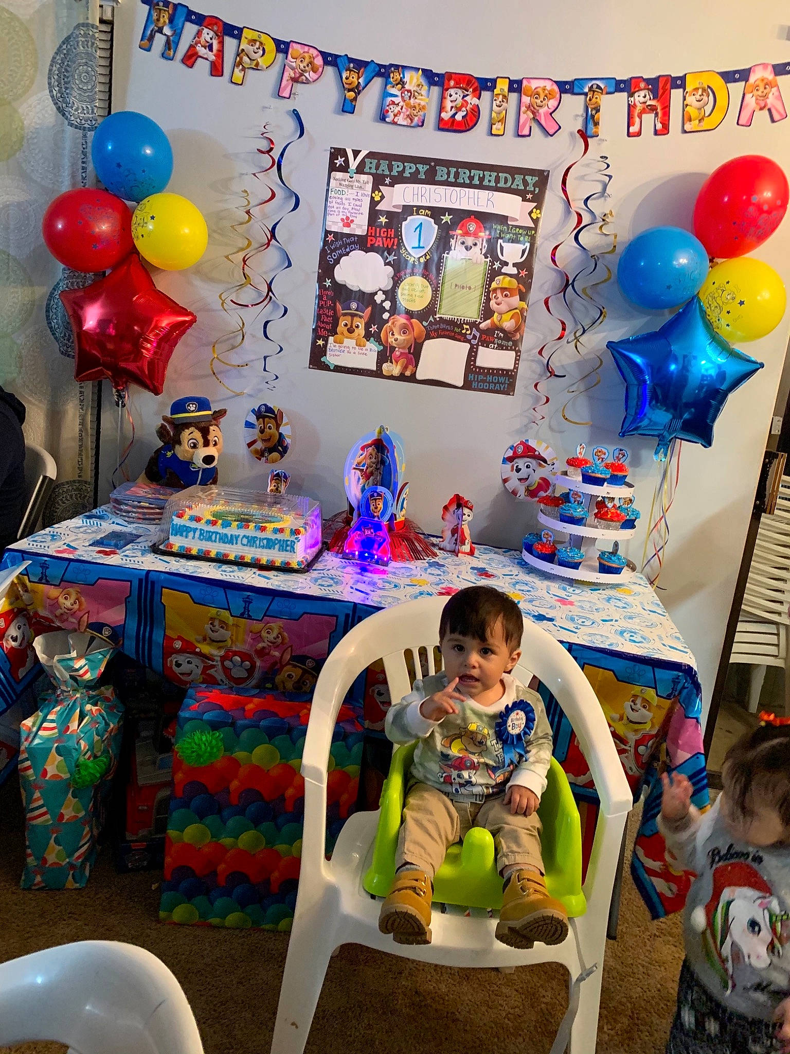Christopher joined the competition — help win amazing prizes! balloon, blue, chair, child, community, decoration, event, fun, happy, interior_design, leisure, party_supply, person, photograph, product, shelf, snapshot, table, toddler, toy