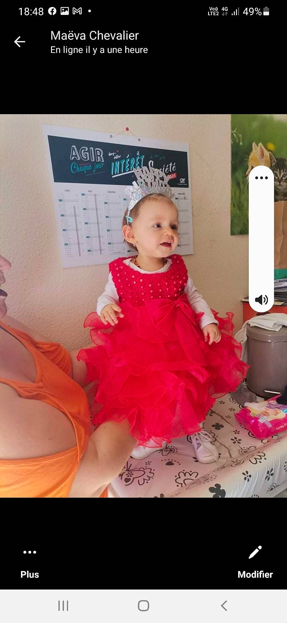 Kalya a rejoint le concours — aidez-le/la à gagner de superbes lots ! baby, baby_toddler_clothing, child, day_dress, dress, embellishment, event, fashion_accessory, fashion_design, flooring, formal_wear, fun, happy, magenta, peach, person, pink, ruffle, sitting, sleeve