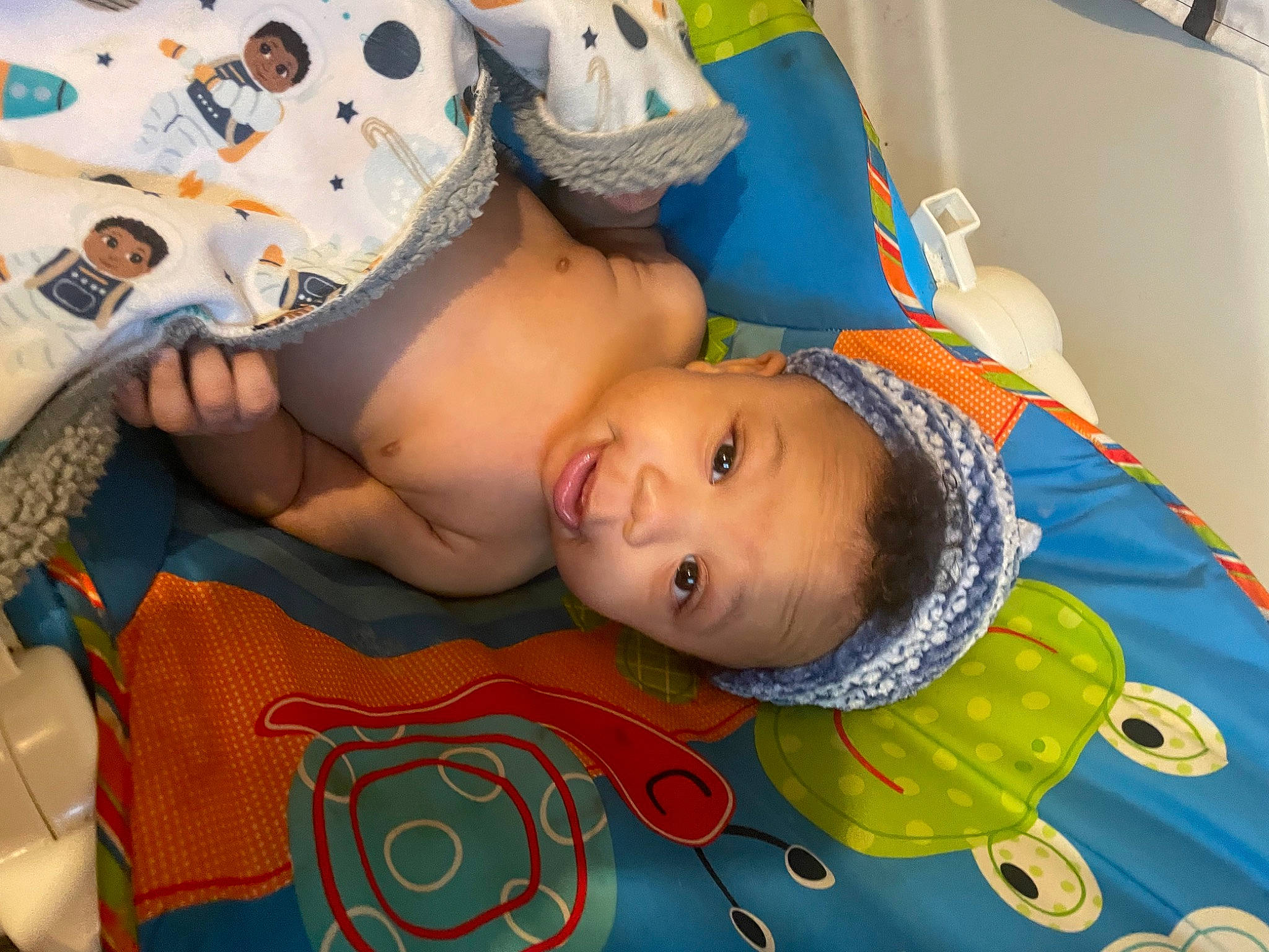 Jaylin joined the competition — help win amazing prizes! arm, baby, baby_products, baby_safety, bed, chest, child, comfort, eye, fictional_character, fun, hat, head, human_body, leisure, linens, mouth, pattern, person, room