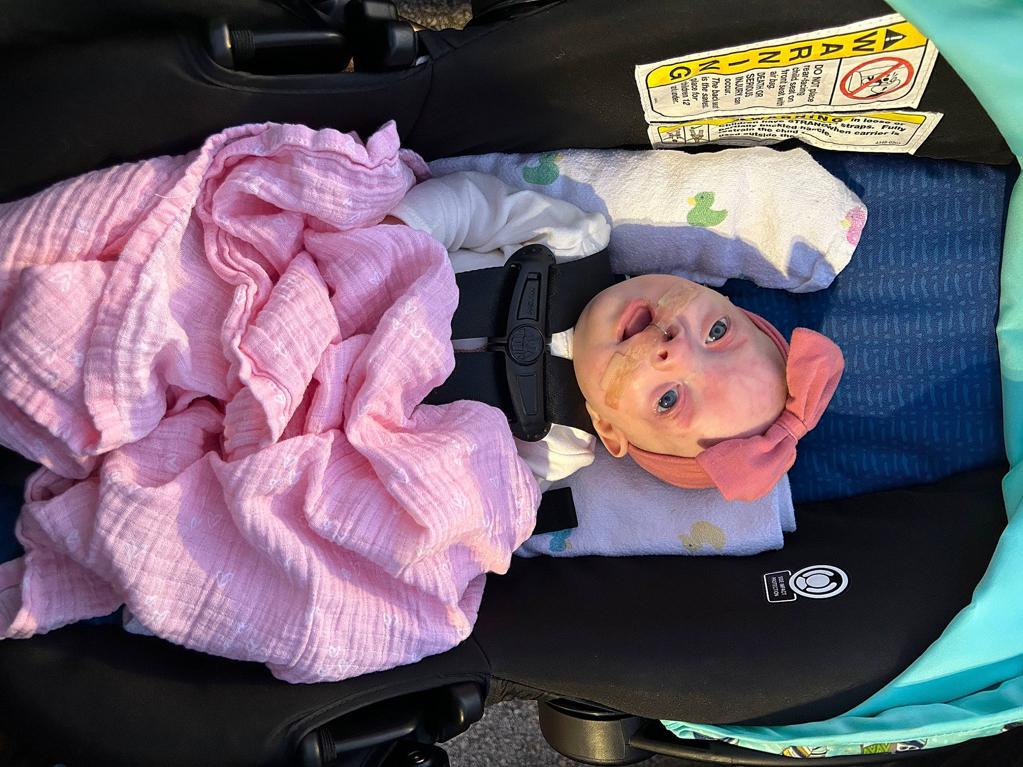 Saylor is registered to the contest to win money with this photo: auto_part, automotive_exterior, baby, baby_carriage, baby_in_car_seat, baby_products, baby_safety, baby_toddler_clothing, car_seat, child, comfort, family_car, linens, motor_vehicle, person, pink, toddler, trunk, vehicle_door
