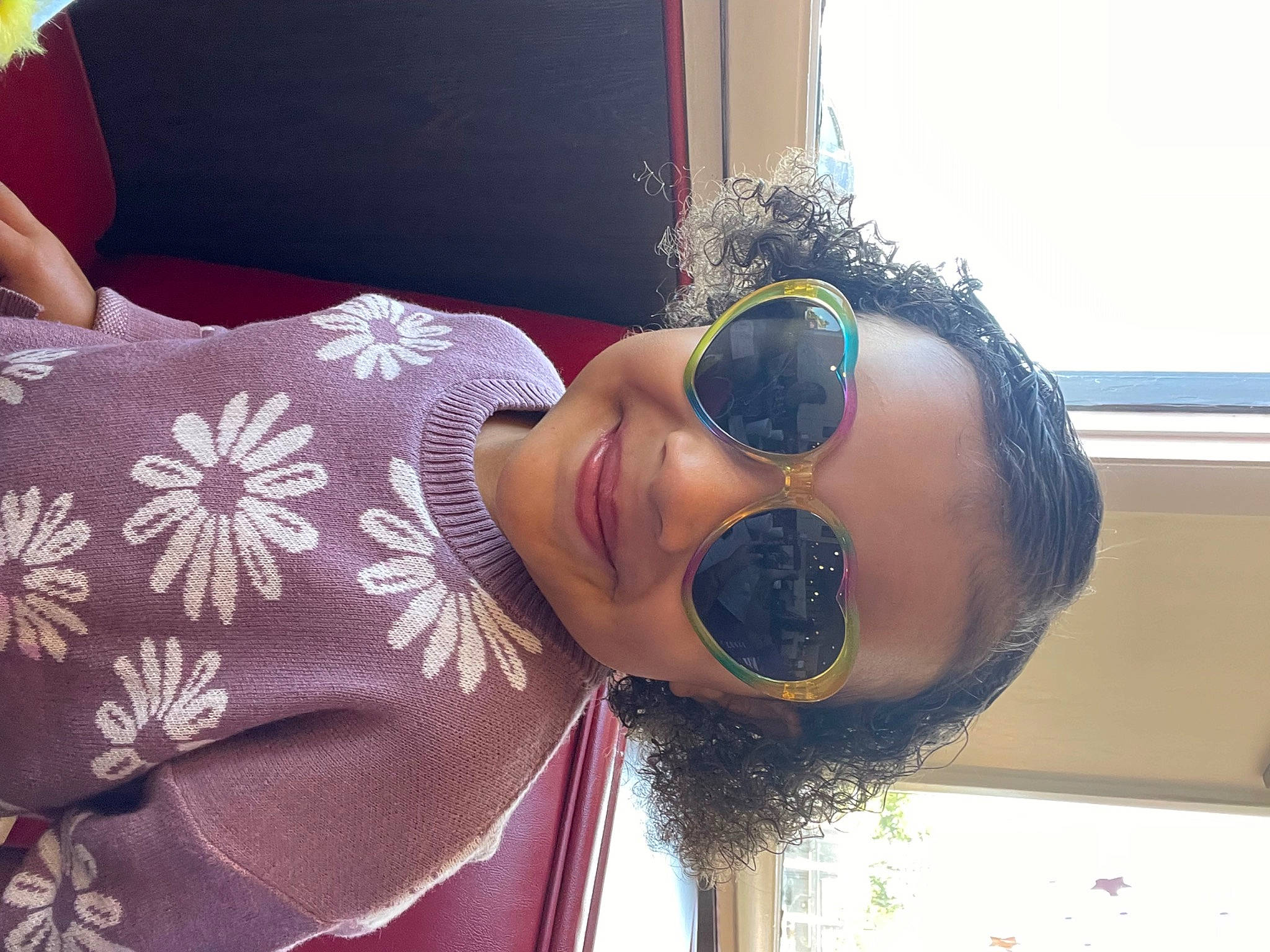 Laila joined the competition — help win amazing prizes! audio_equipment, cool, event, eyewear, fashion_accessory, fun, glasses, goggles, happy, joy, leisure, magenta, pattern, person, personal_protective_equipment, sunglasses, travel, tree, vacation, vision_care