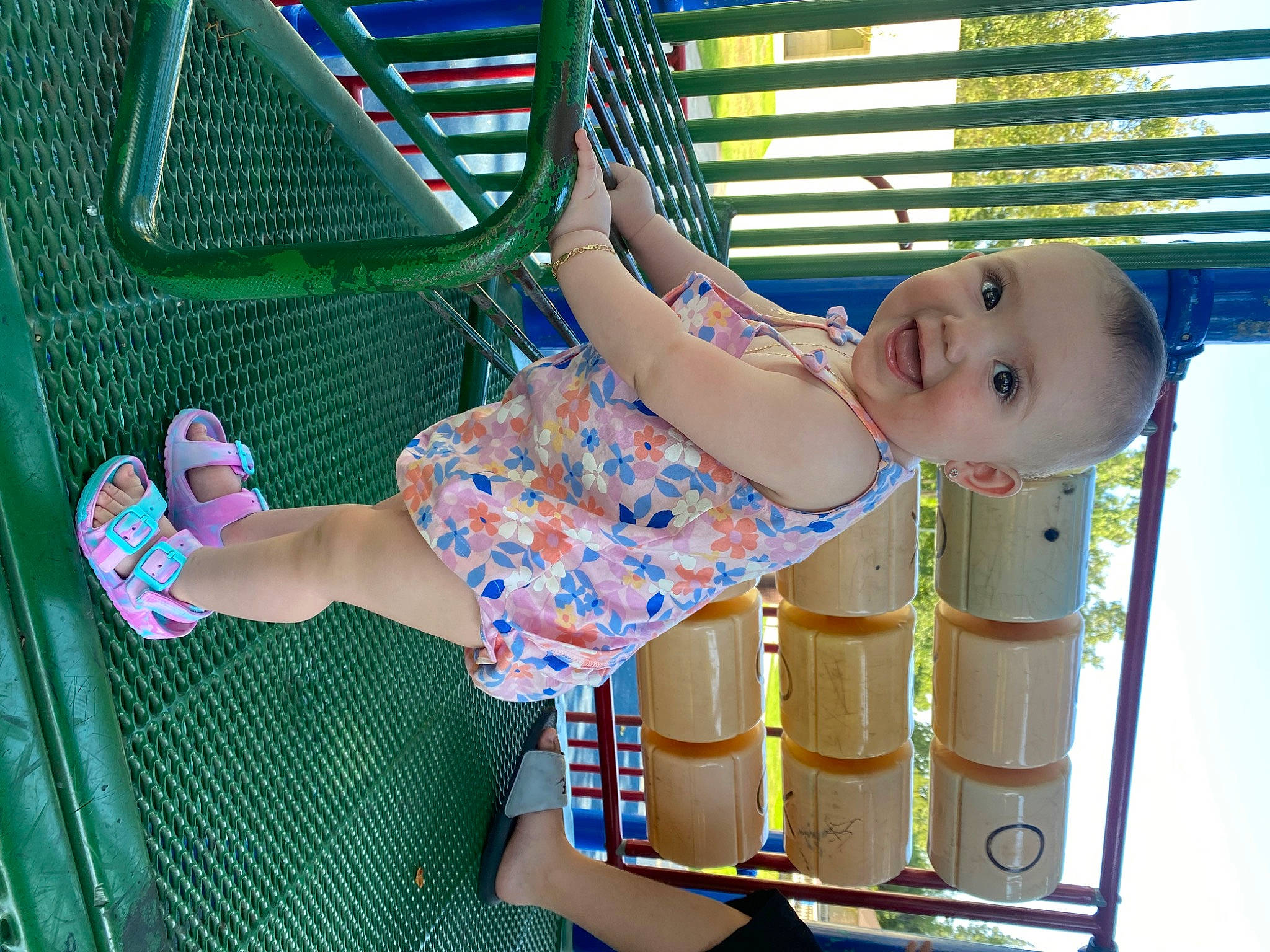 Emiliana joined the competition — help win amazing prizes! baby, baby_products, baby_toddler_clothing, child, city, electric_blue, fun, green, happy, human_leg, joy, leisure, pattern, person, play, product, recreation, sandal, sitting, smile