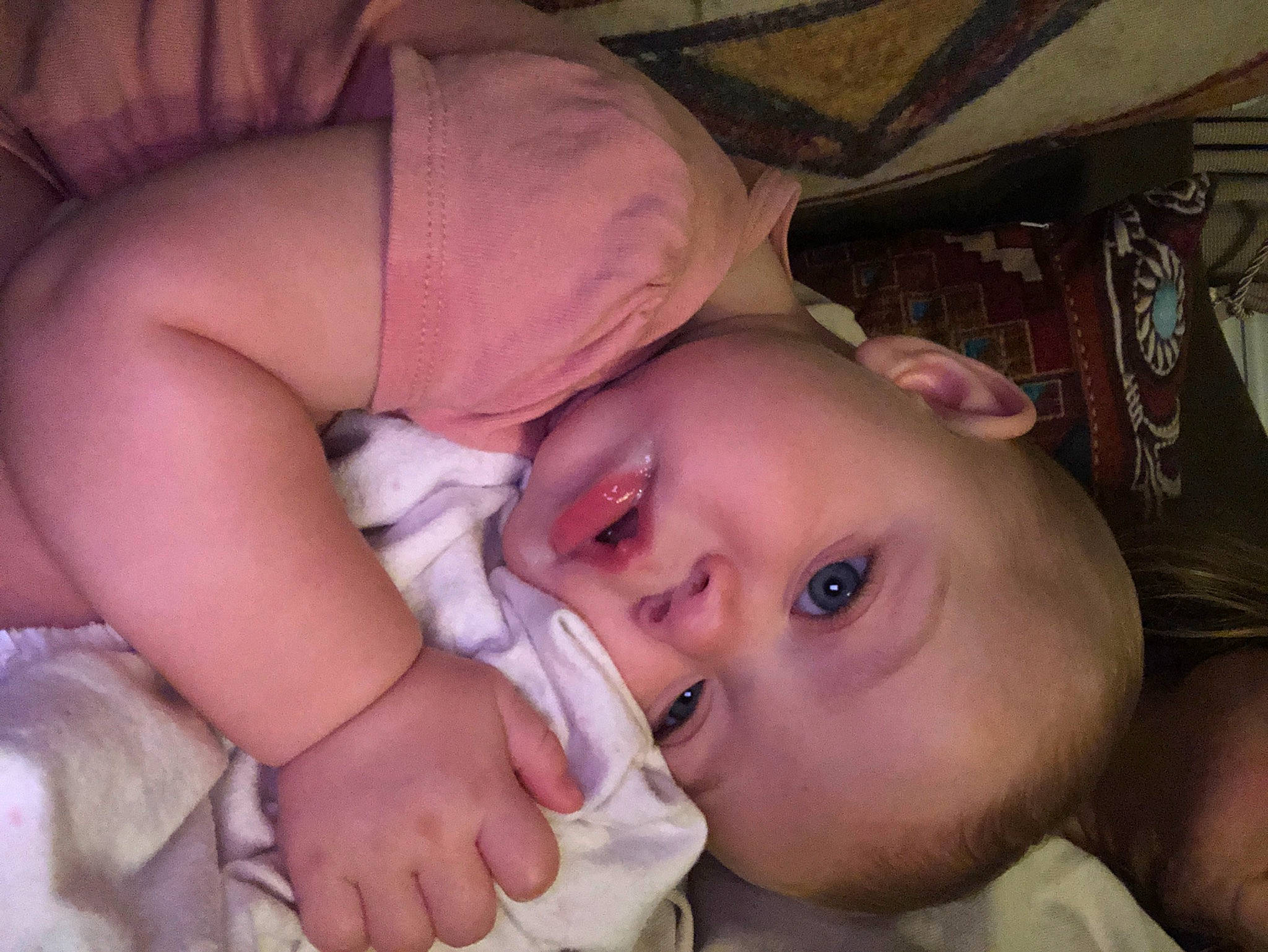 Whitley is registered to the contest to win money with this photo: arm, baby, cheek, comfort, ear, eye, eyebrow, facial_expression, hand, human, human_body, iris, lip, mouth, muscle, nose, organ, person, product, skin