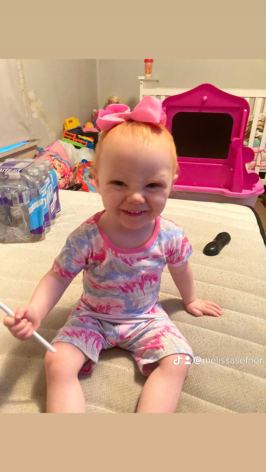Neaveh joined the competition — help win amazing prizes! baby, baby_toddler_clothing, child, floor, flooring, fun, happy, human_leg, joy, leg, magenta, people, person, pink, product, shorts, skin, sleeve, smile, standing