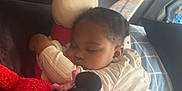 Raya joined the competition — help win amazing prizes! baby, sleeping, plush_toys, elmo, minnie_mouse, bed, pillow, blanket, child, cozy, soft_lighting, indoor, cuddling, cute, relaxation, person, clothing, toy, rest, peaceful