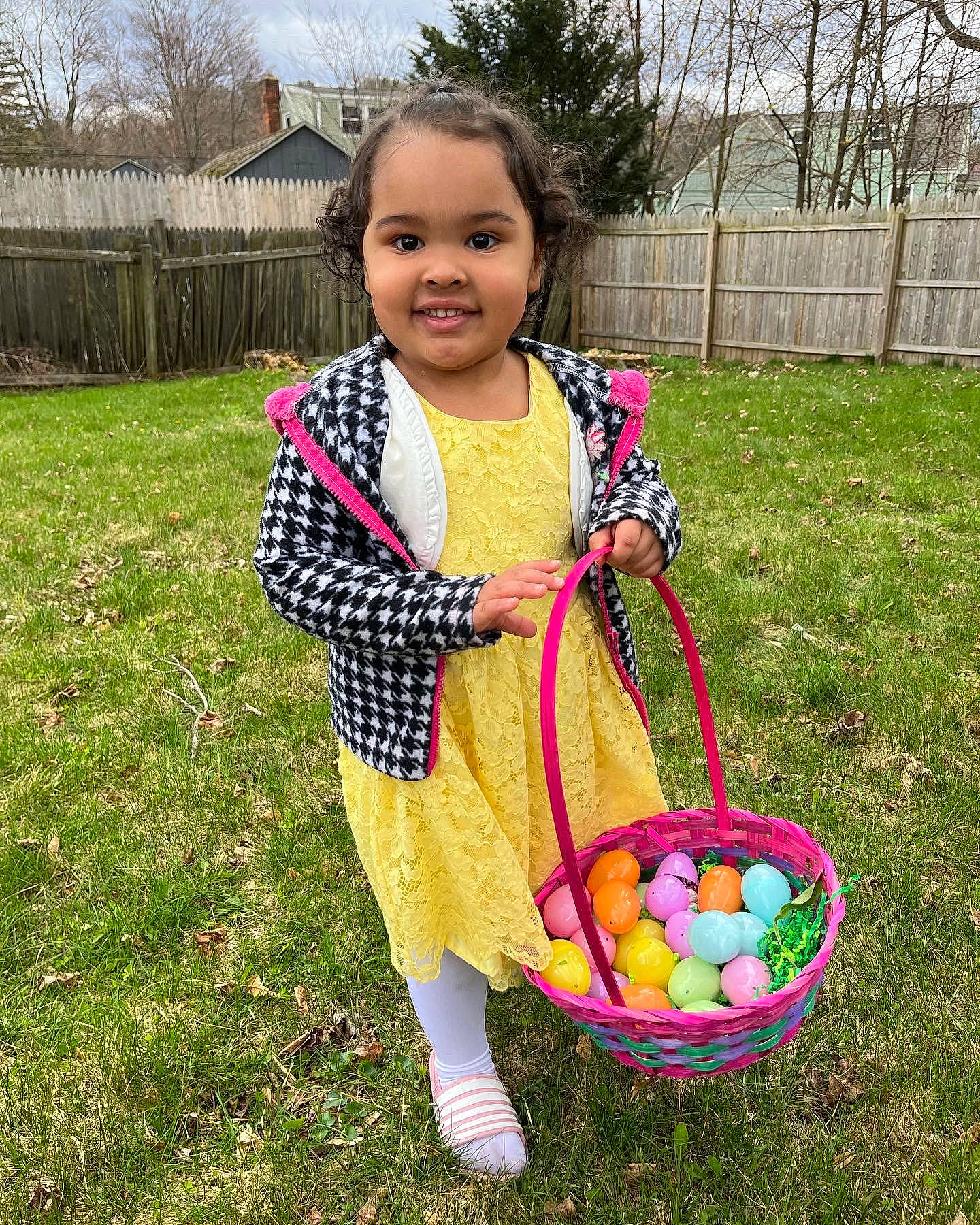 Khamiyah joined the competition — help win amazing prizes! baby_toddler_clothing, basket, easter, event, face, fun, grass, happy, joy, lawn, leisure, pattern, people_in_nature, person, plant, recreation, sky, smile, toddler, toy