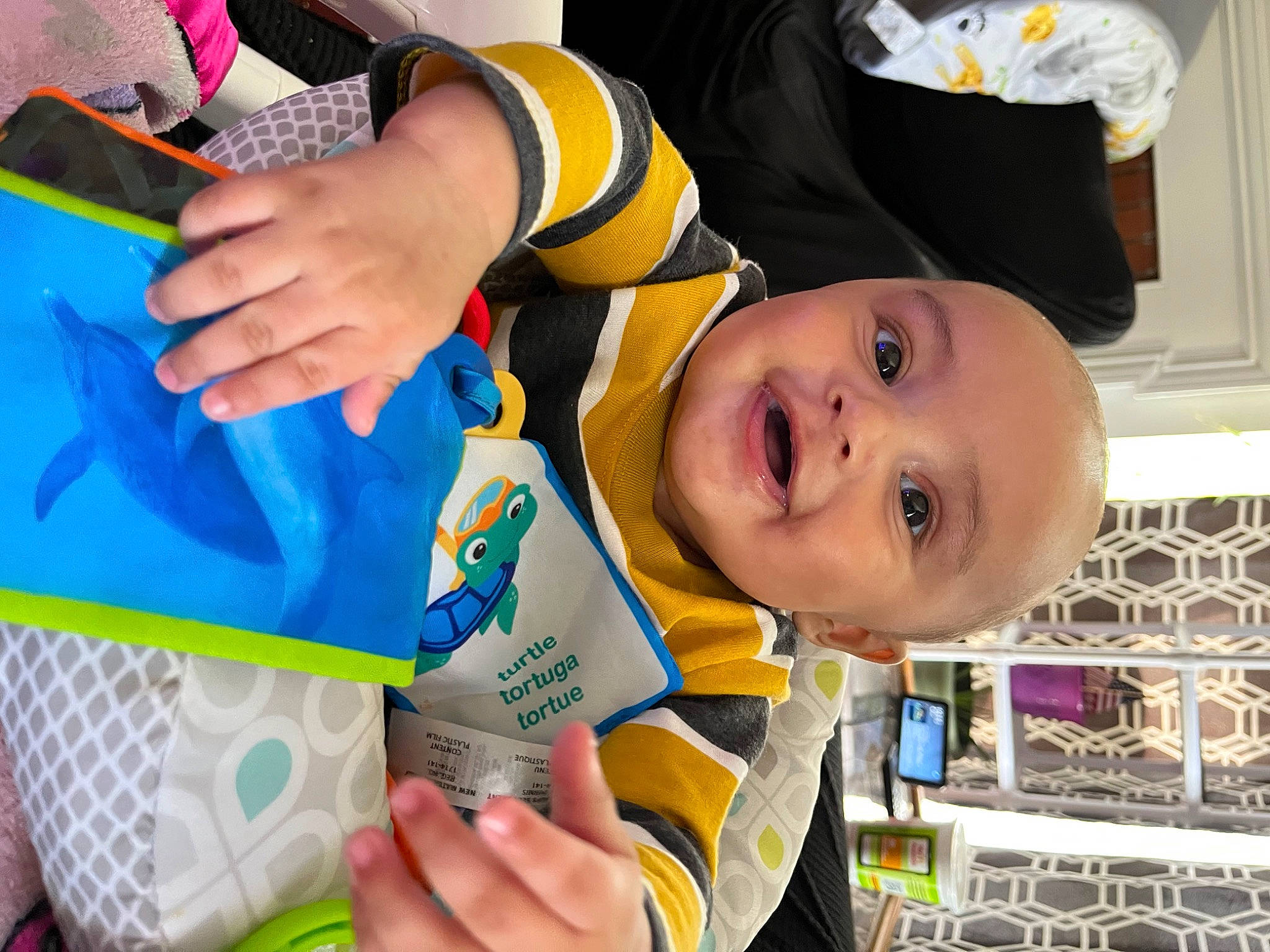 Khavarii is registered to the contest to win money with this photo: baby, baby_products, baby_toddler_clothing, cheek, child, finger, fun, hand, happy, leisure, nose, person, play, product, room, smile, toddler, yellow