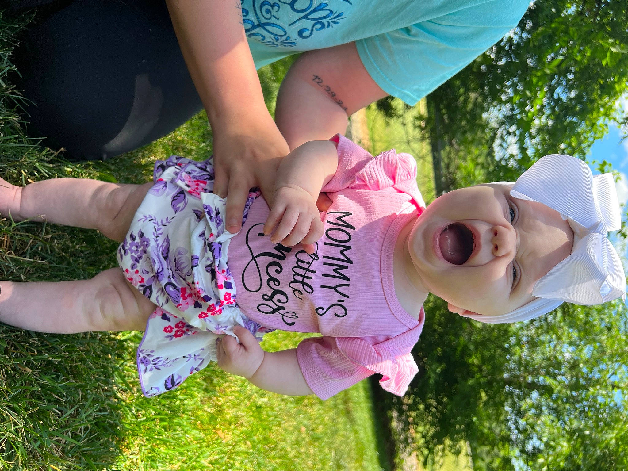 Maylee joined the competition — help win amazing prizes! child, event, fun, gesture, grass, hand, happy, hat, lawn, leisure, people_in_nature, person, pink, plant, play, recreation, shorts, t_shirt, toddler, tree
