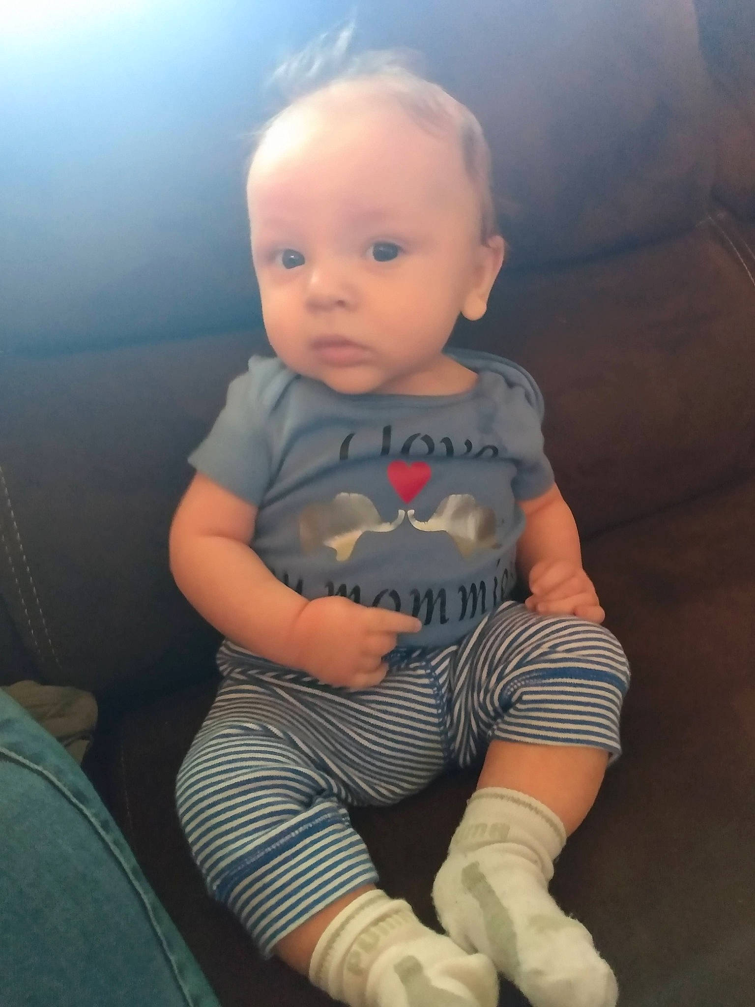Gavin joined the competition — help win amazing prizes! baby, baby_toddler_clothing, cheek, comfort, elbow, eye, flash_photography, fun, happy, head, human_body, human_leg, knee, nose, person, skin, sleeve, t_shirt, thigh, toddler