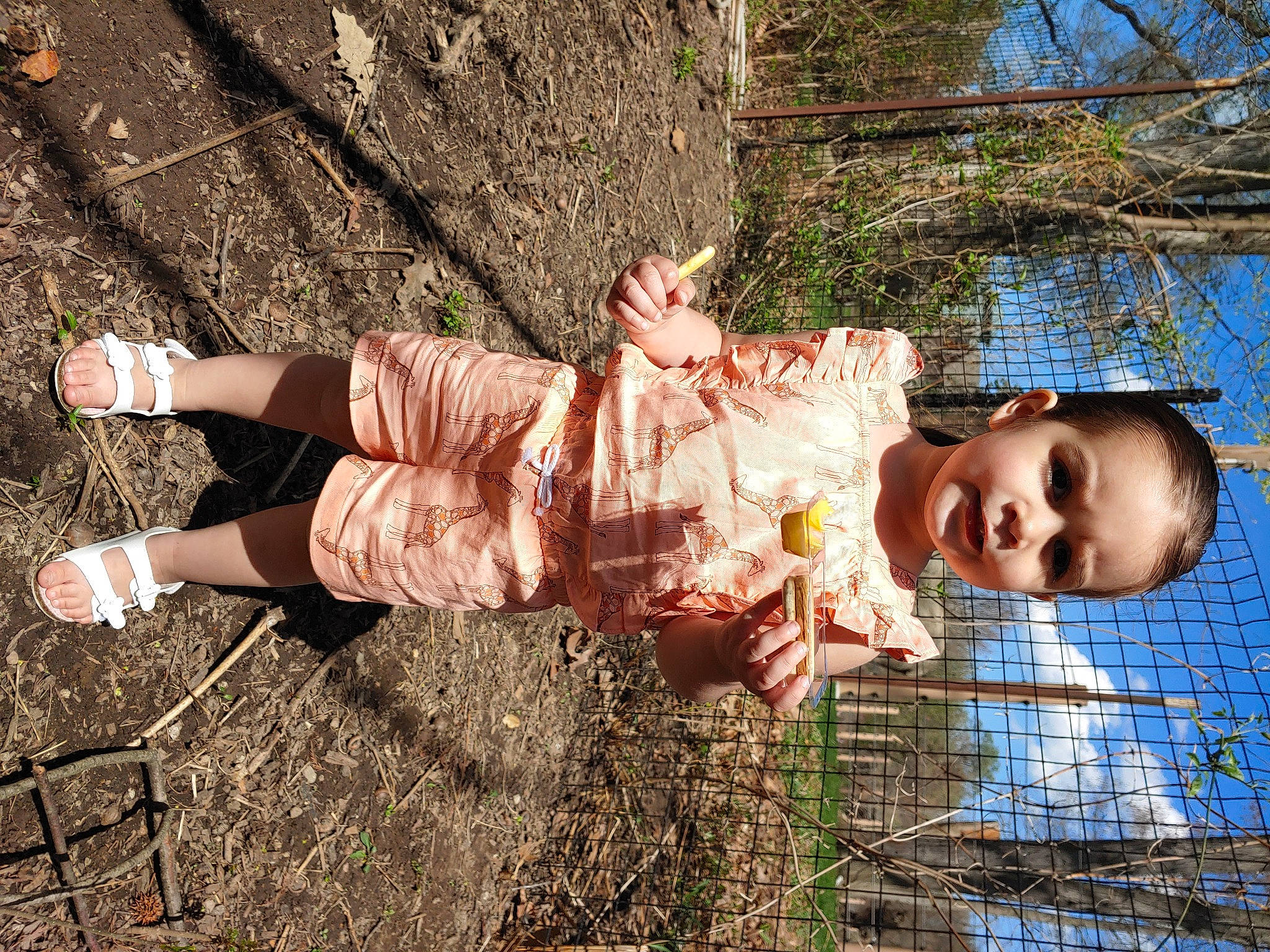 Navi joined the competition — help win amazing prizes! adaptation, branch, flash_photography, fun, gesture, grass, happy, leaf, leisure, mammal, people_in_nature, person, pink, plant, smile, thigh, toddler, tree, twig, wood