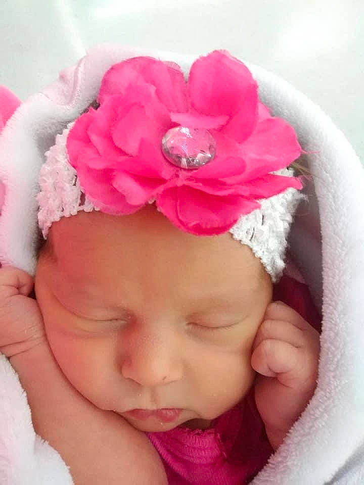 Ava joined the competition — help win amazing prizes! baby, baby_sleeping, baby_toddler_clothing, cap, chin, comfort, flower, happy, head, headband, headgear, headpiece, headwear, lip, magenta, person, petal, pink, plant, skin