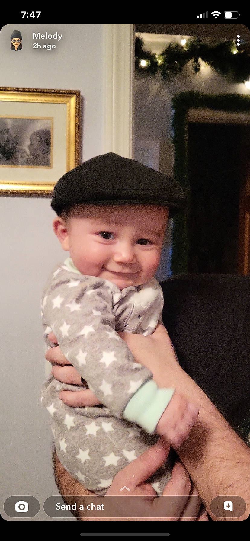 Santino joined the competition — help win amazing prizes! baby, baby_toddler_clothing, cheek, child, elbow, finger, fun, gesture, happy, headwear, joy, lip, nail, nose, pattern, person, picture_frame, room, sitting, skin