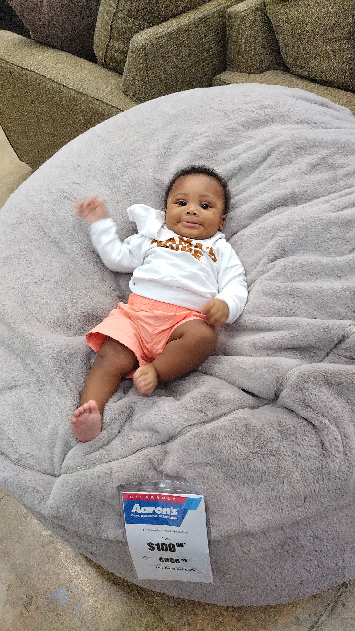 Aydrien joined the competition — help win amazing prizes! arm, baby, baby_products, baby_toddler_clothing, cheek, child, comfort, couch, foot, joy, lap, leg, linens, person, pillow, room, sitting, sleeve, sock, throw_pillow