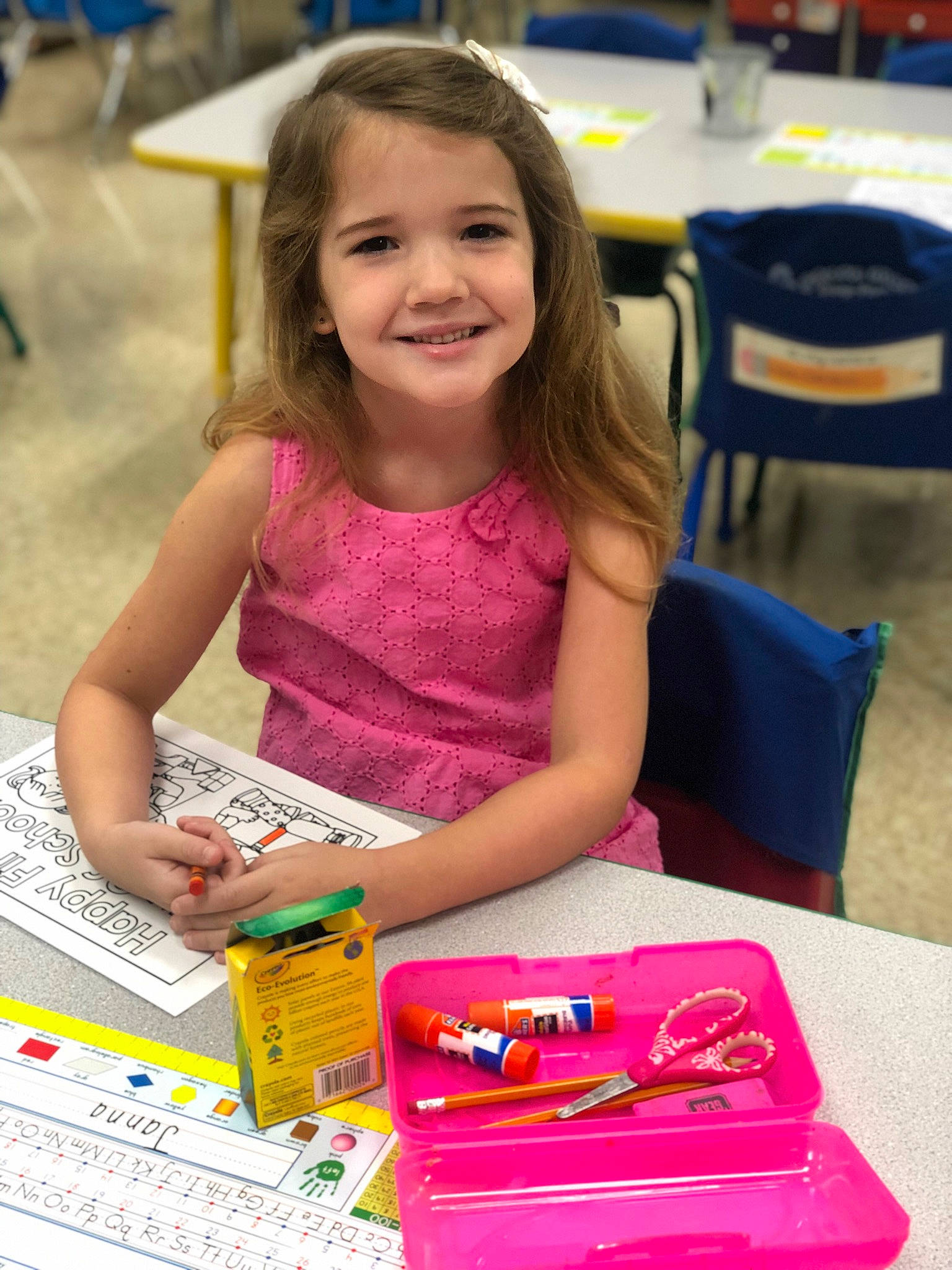 Janna is registered to the contest to win money with this photo: carmine, chair, child, computer_keyboard, event, fun, happy, joy, leisure, magenta, office_equipment, office_supplies, person, publication, recreation, room, smile, stationery, t_shirt, table