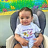baby, child, high_chair, onesie, birthday, smile, face, person, seatbelt, cartoon_characters, spongebob, party, celebration, colorful, underwater_theme, decorations, cheerful, cute, indoors, young_child