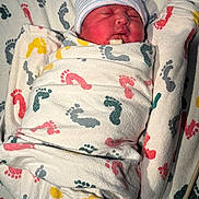 Prasmi is registered to the contest to win money with this photo: baby, blanket, child, cozy, cute, face, footprint_pattern, fresh, hat, hospital, indoors, infant, newborn, person, resting, sleeping, small, soft, swaddled, wrapped