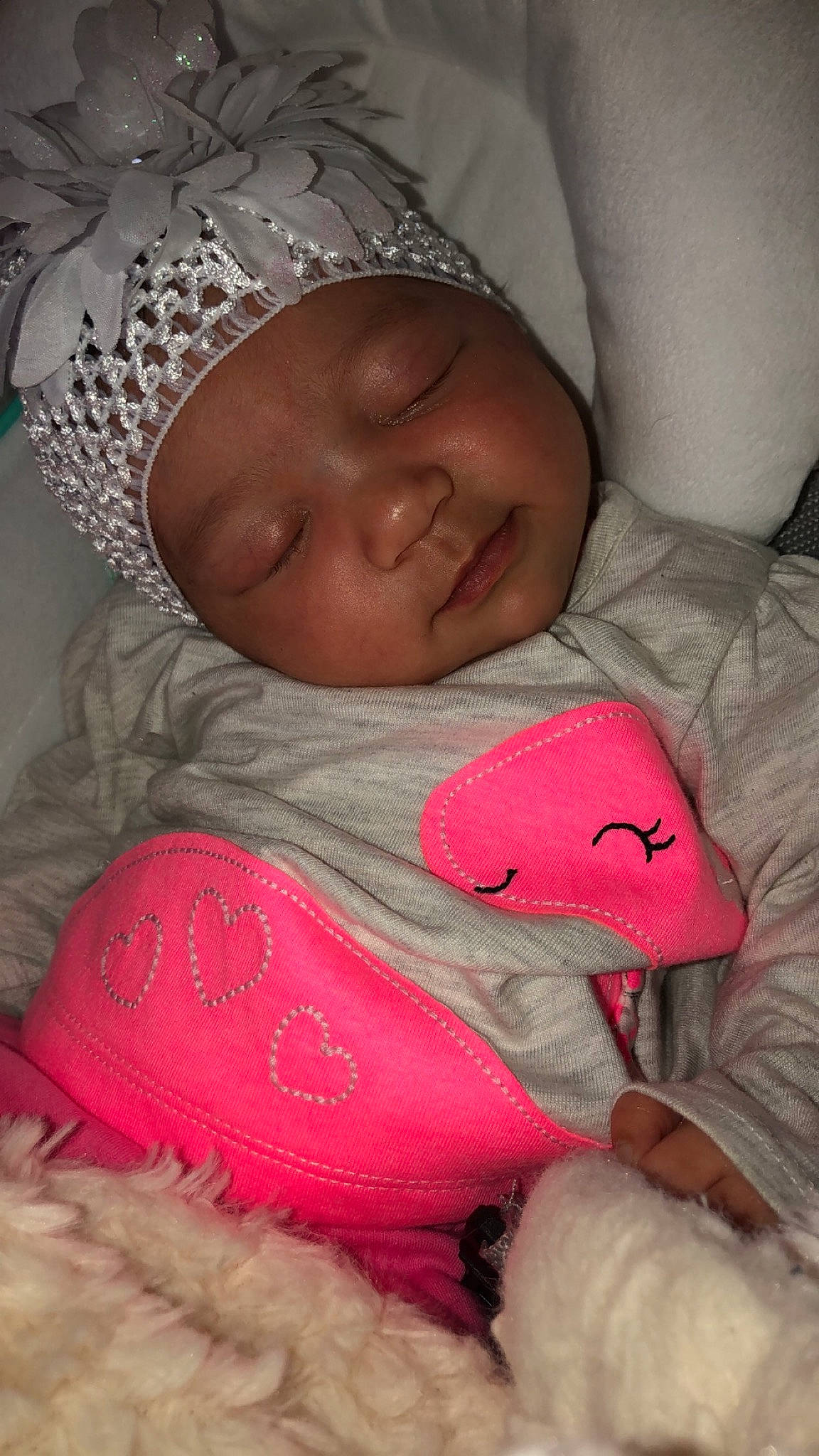 Yasmine joined the competition — help win amazing prizes! baby, birth, cheek, child, headgear, headwear, lip, mouth, person, pink, skin, sleep, toddler