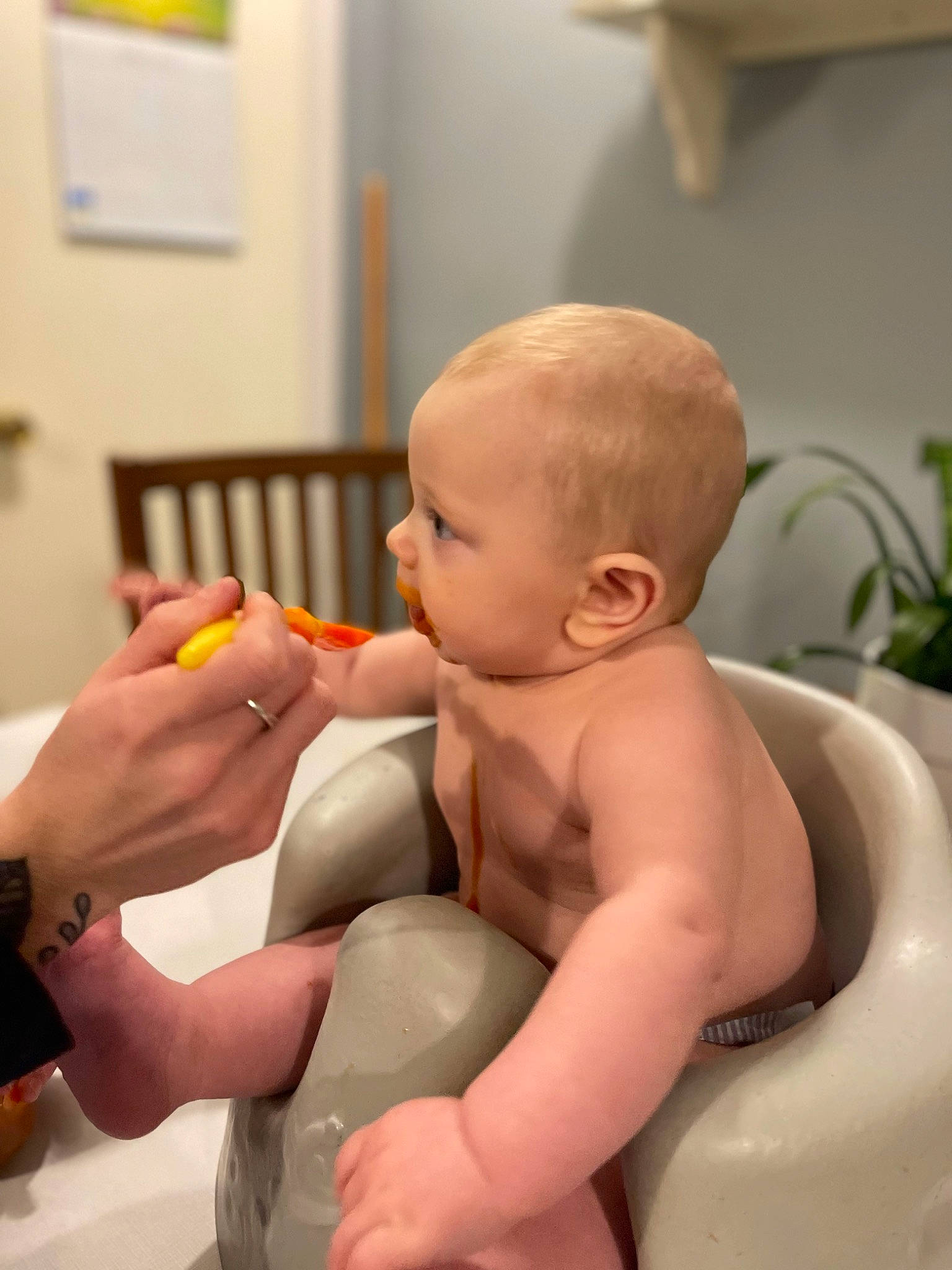 Damien is registered to the contest to win money with this photo: baby, baby_bathing, baby_products, bathing, bathroom, cheek, chest, child, finger, gesture, hand, houseplant, nail, person, plant, plumbing_fixture, skin, thumb, toddler, trunk