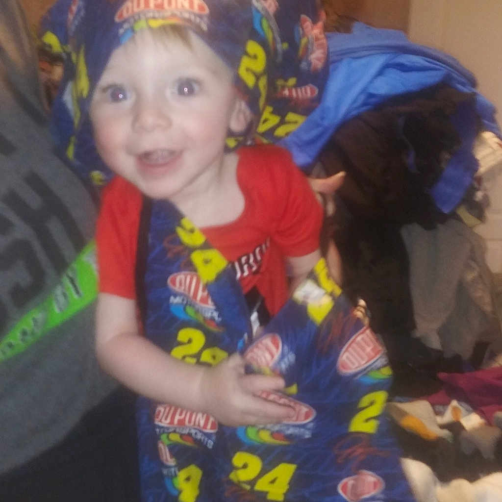 Todd is registered to the contest to win money with this photo: child, fictional_character, person, play, smile, toddler