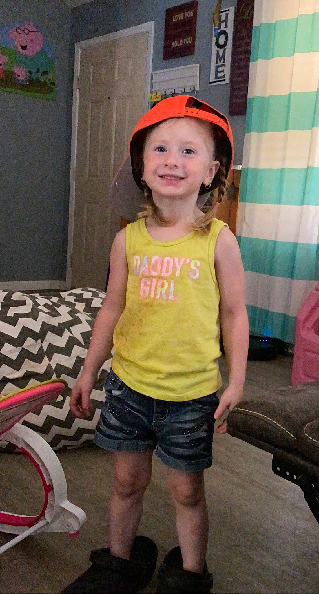 Karson joined the competition — help win amazing prizes! cap, clothing, cool, curtain, face, fun, happy, head, human_body, human_leg, joy, leg, leisure, person, shorts, shoulder, smile, snapshot, t_shirt, thigh