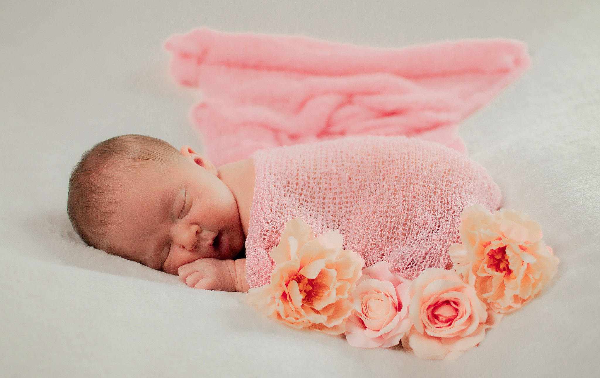 Kodi joined the competition — help win amazing prizes! baby, baby_products, baby_sleeping, baby_toddler_clothing, bedding, bedtime, comfort, fashion_accessory, flower, linens, peach, person, petal, pink, room, rose, rose_family, rose_order, textile, toddler