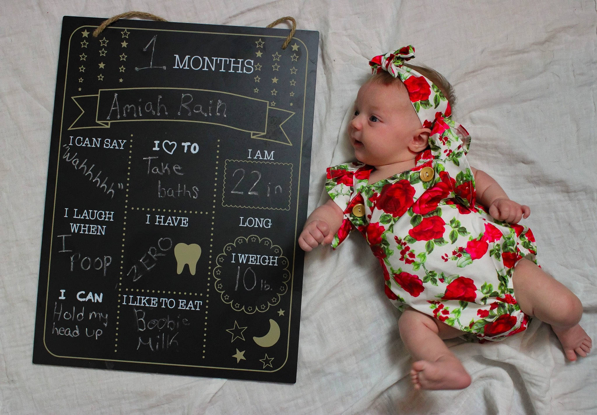 Amiah joined the competition — help win amazing prizes! baby, baby_products, baby_toddler_clothing, blackboard, chalk, child, child_model, costume, costume_accessory, foot, hair_accessory, handwriting, headband, headpiece, menu, person, slate