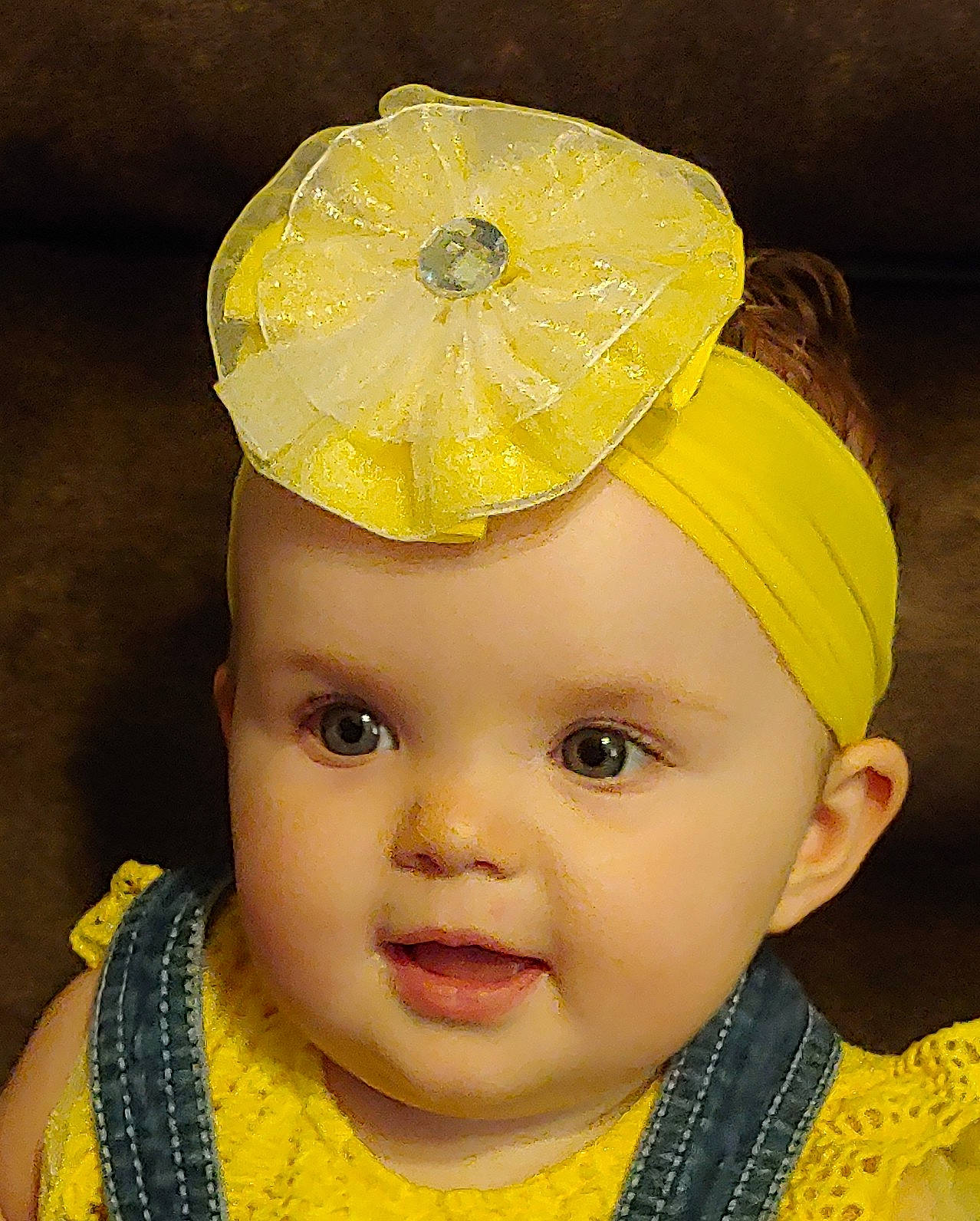 Madisyn is registered to the contest to win money with this photo: baby, cheek, child, clothing, costume_accessory, costume_hat, ear, fashion_accessory, forehead, hair_accessory, hat, head, headband, headgear, headpiece, headwear, lip, mouth, person, smile