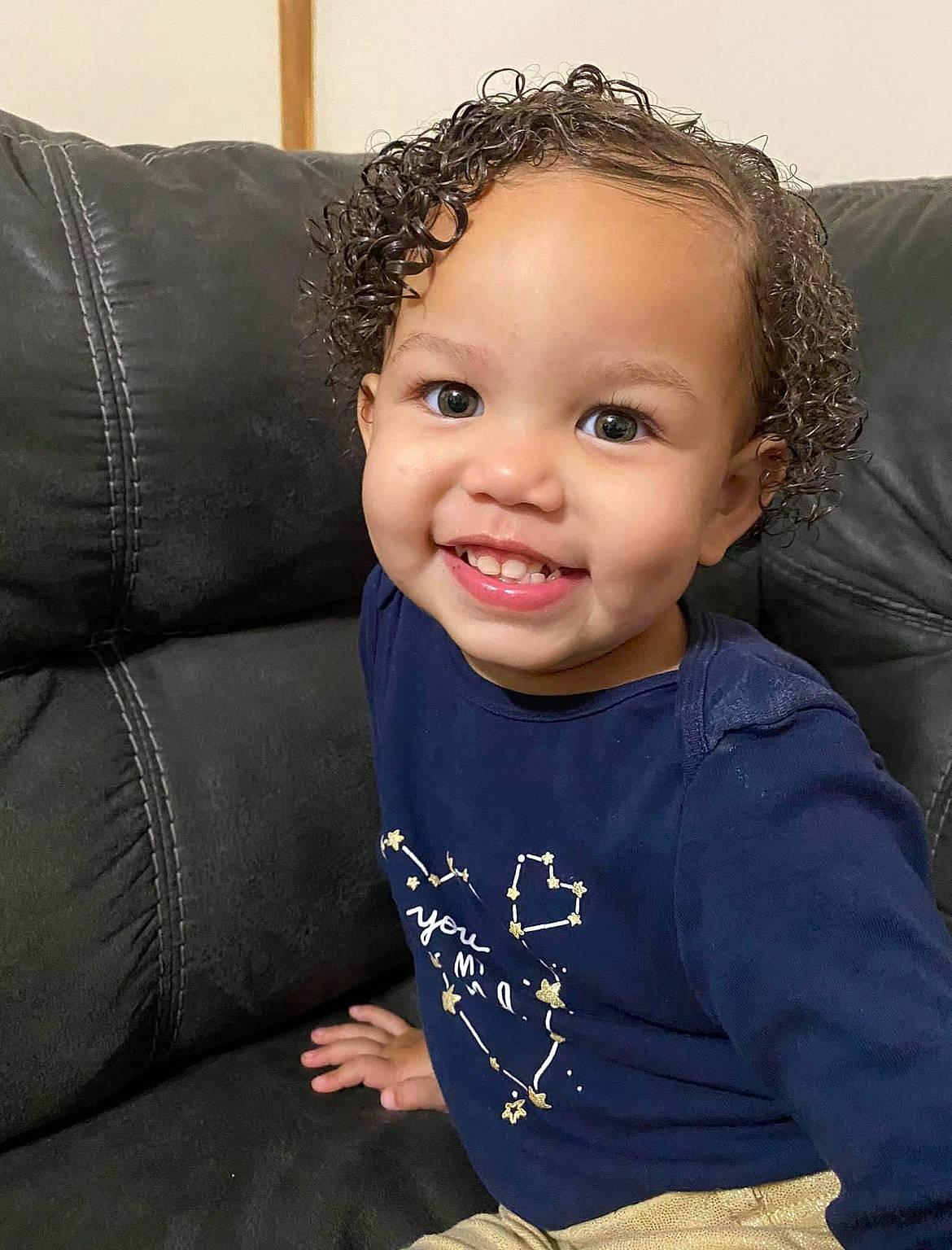 Raiden joined the competition — help win amazing prizes! baby_toddler_clothing, cheek, child, chin, comfort, couch, electric_blue, eye, face, flash_photography, fun, happy, head, iris, joy, neck, person, sitting, skin, sleeve