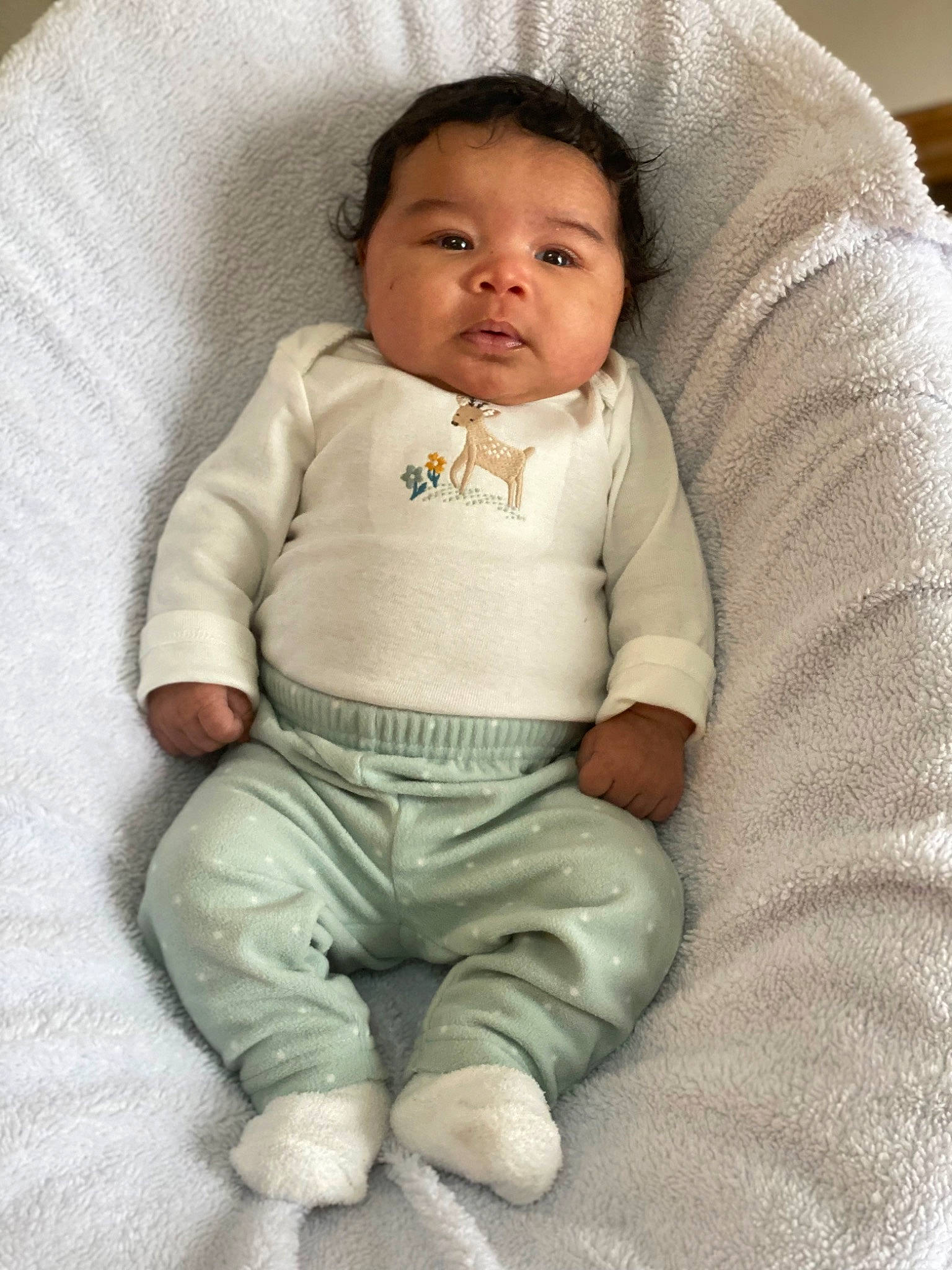 Sekani joined the competition — help win amazing prizes! baby, baby_products, baby_sleeping, baby_toddler_clothing, cheek, child, collar, comfort, eye, face, fur, head, linens, nose, person, portrait_photography, sitting, skin, sleeve, toddler