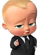 Leandro participe au concours pour gagner de l'argent avec cette photo : animated_character, baby, cartoon, black_suit, confident_pose, smirk, standing, wooden_floor, white_background, tie, large_head, green_eyes, blond_hair, formal_wear, character, movie_character, digital_art, cute, childlike, boss_baby